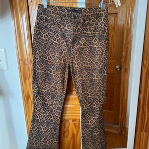 Leopard Print Kickflare Jeans
